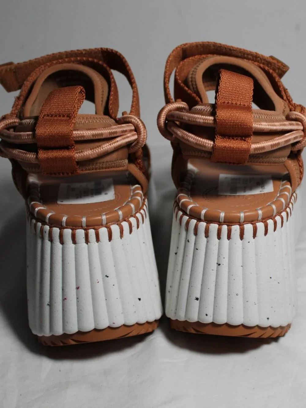 NEW Chloe Chloé Nama Wedge Sandals Platform Ankle Wrap Brown 39